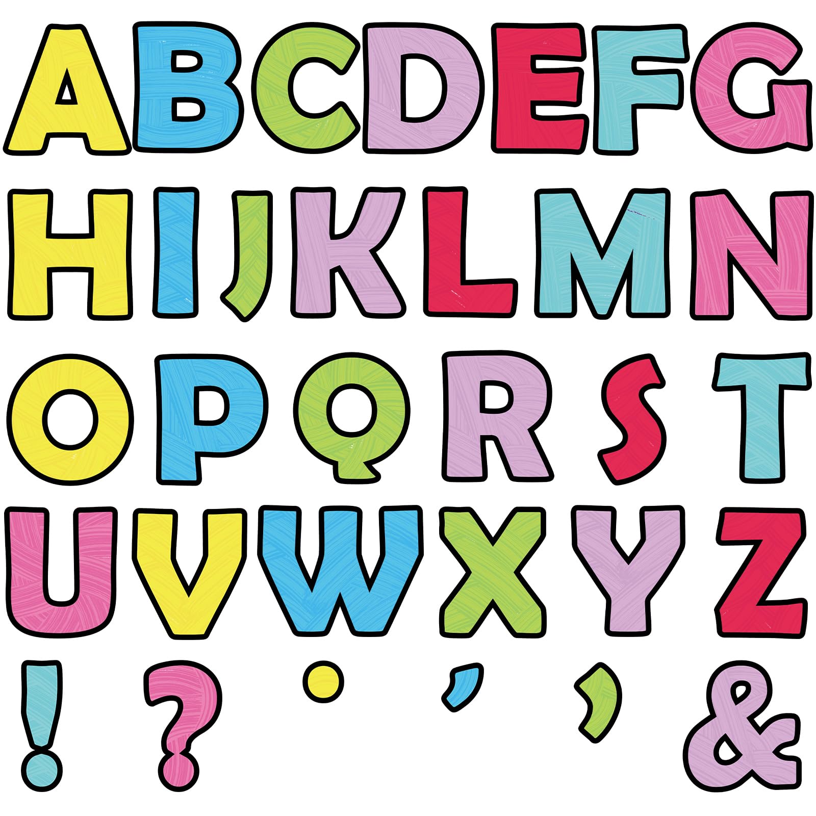 Photo 1 of 150 PCS Large 7" Font Bulletin Board Letters and Punctuation Set, Bright Pastel Color Classroom Alphabet Cutouts for Colorful Bulletin Board Display Home School, A Helper to Inspire Students' Learning