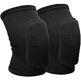 Anti slip sponge, soft and breathable men's, women's, girls', and children's black knee pads suitable for sports scenes such as volleyball, football, dance, yoga, wrestling, running, cycling, etc (Black, Large)