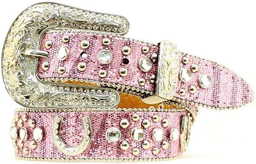 horseshoe belt buckle with rhinestones