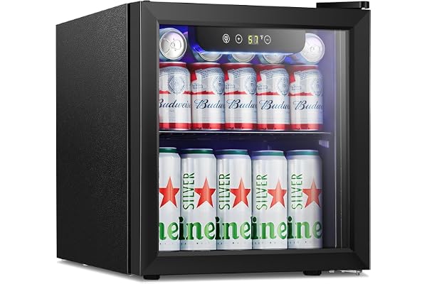 Antarctic Star Mini Fridge Cooler - 12 Bottle 48 Can Beverage Refrigerator Glass Door for Drinks or Beer Wine â€“Small Drink Dispenser for Home, Office or Bar, Electronic Temperature Controlï¼Œ1.3cu.ft.