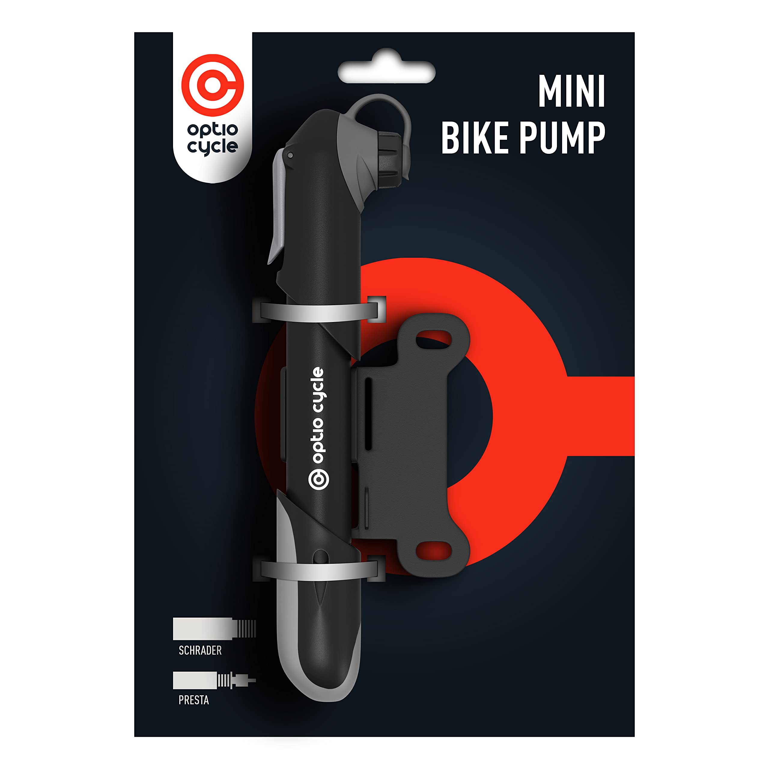 Mini Bike Pump 120 PSI / 8.3 Bar – Compact Plastic Portable Bicycle Hand Pump for Presta, Schrader Valve | Frame Mounted Small Manual Bike Pumps for All Bikes – MTB, Road, Mountain Bikes