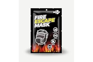 JAAEIN Emergency Fire Escape Smoke Face Cover Mask – Home Essentials For Survival Rescue Device Protection with Moisture Barrier, Heat-Resistant Goggles, & Calming Extracts (Use it in case of fire)