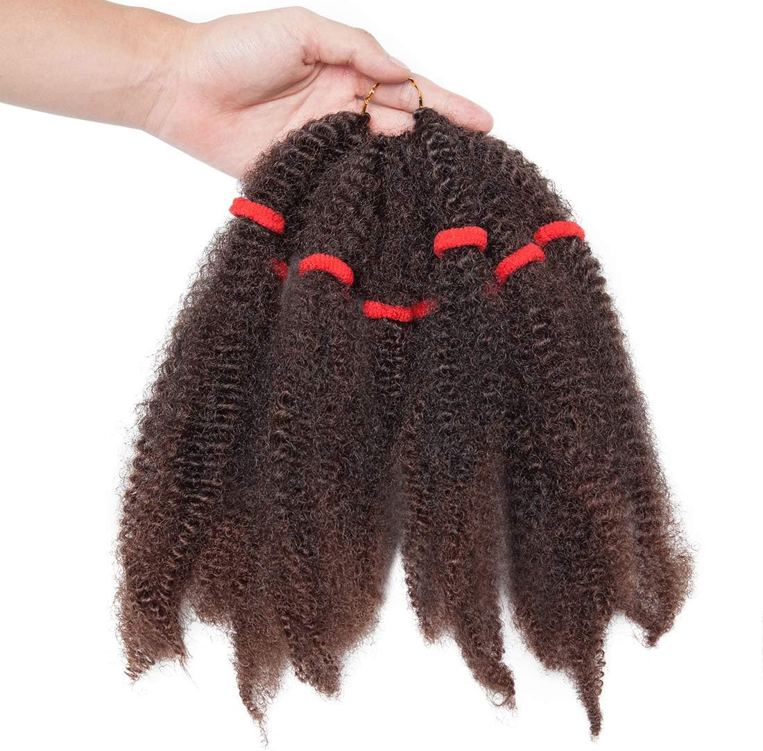 3 Bundles/Pack Curly Crochet Hair Bulk Braiding Hair 11 inch 120g Kinky Crochet Afro Kinky Twists Crochet Hair Extensions Hair Extensions Black mix Dark Auburn - Image 3