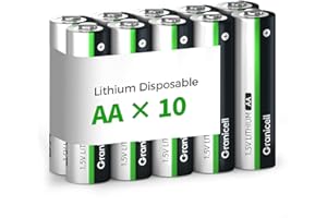 Granicell Lithium Iron AA Batteries 10-Pack, 3500mAh 1.5V High-Capacity for Flashlights, Toys & Electronics