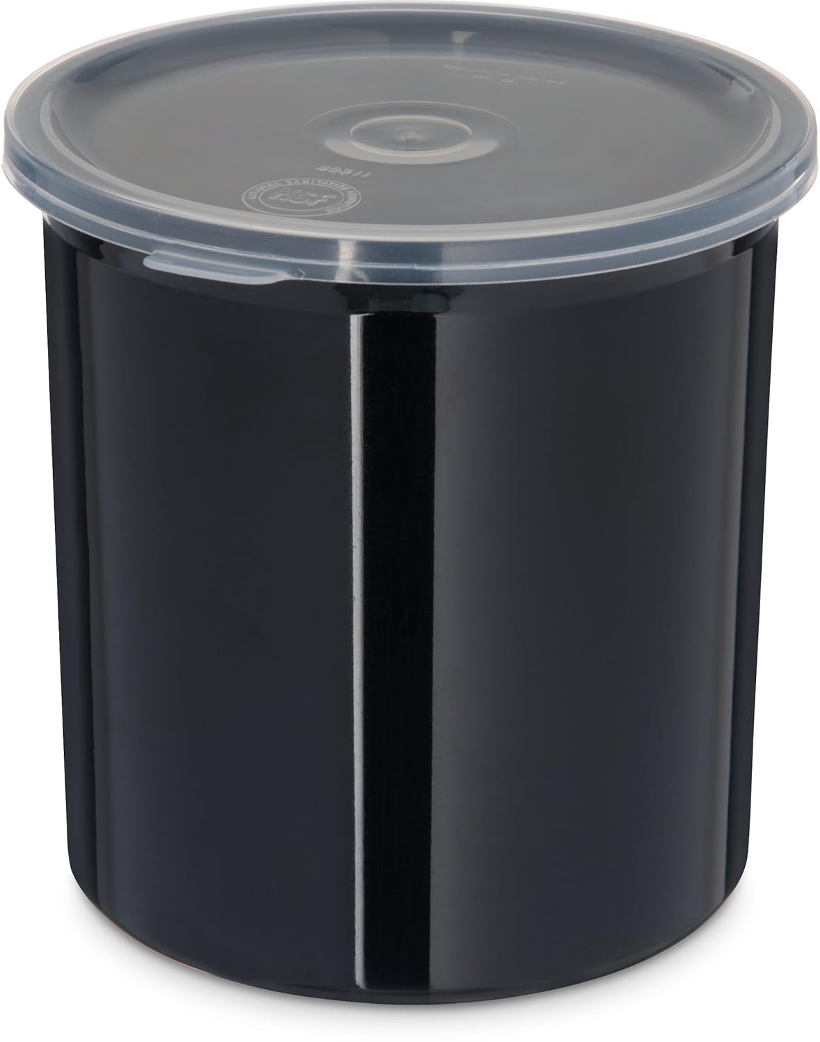 Carlisle 030103 Solid Color Commercial Round Storage Container with Lid, 1.2 Quart Capacity, Black