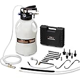 FOUR UNCLES 10L Transmission Fluid Pump - Pneumatic Transmission Fluid Extractor and Dispenser with 15 Metal ATF Adapters and