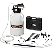 FOUR UNCLES 10L Transmission Fluid Pump - Pneumatic Transmission Fluid Extractor and Dispenser with 15 Metal ATF Adapters and
