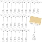 Axigundaone 50 Pack Double Sided Sign Clips for Display, Plastic Price Sign Holder Clip, Clear Retail Display Clip for Basket, Card