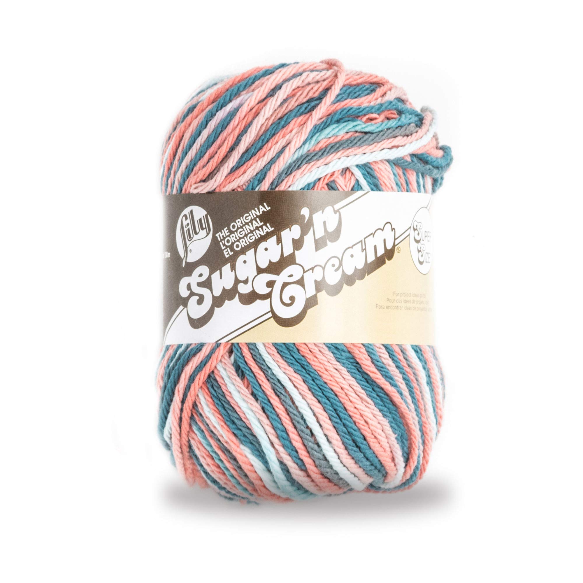 LilySugar'n Cream Super Size Ombres Yarn, 3 oz, Coral Seas Ombre, 1 Ball