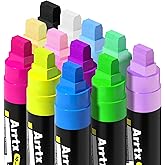 Arrtx Acrylic Jumbo Markers 10mm Jumbo Felt Tip, 12 Acrylic Paint Pens for Rock Painting, Stone, Glass, Easter Egg, Wood and