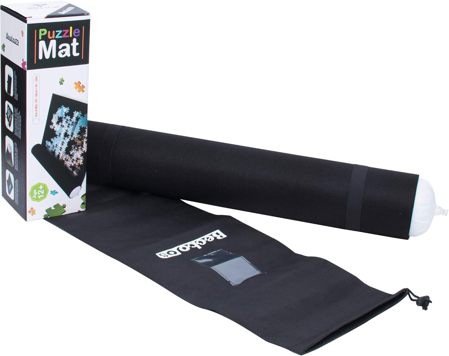 Becko Puzzle Roll Jigsaw Storage Felt Mat, Jigroll Up to 1,500 Pieces, Environmental Friendly Material for Jigsaw Puzzle Player, Box with Drawstring Storage Bag: Toys & Games