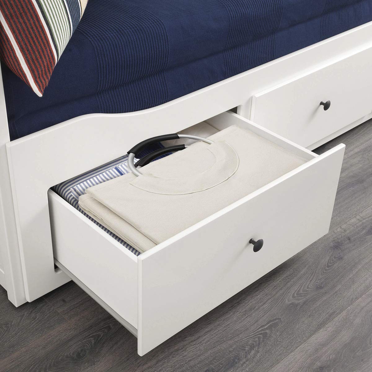 WISHPOOL Double Large Foldable Laundry Hamper Basket Divided Handy Stand Collapsible Laundry Basket Waterproof Bag Bin Organizer Storage Corner with Handles (Beige)