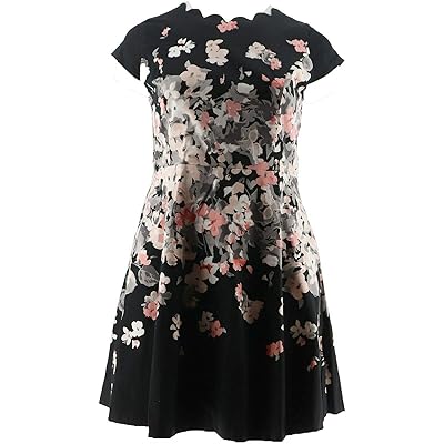 Isaac Mizrahi Floral Fit & Flare Dress Black 8 Colombia | Ubuy