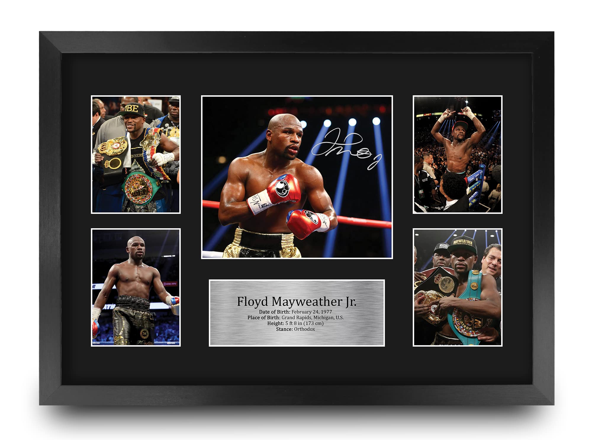 HWC Trading FR A3 Floyd Mayweather Jr Boxing Gifts Printed Signed Autograph Picture for Boxer Memorabilia Fans - A3 Framed