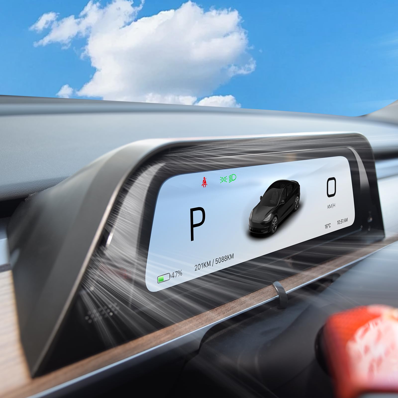 Photo 1 of Heads Up Dispaly with Air Vent? for Tesla Model Y 2019-2024 & Model 3 2017-2023 9.66" Screen - Wireless CarPlay Android Auto, Blind Spot,Anti-Glare Screen