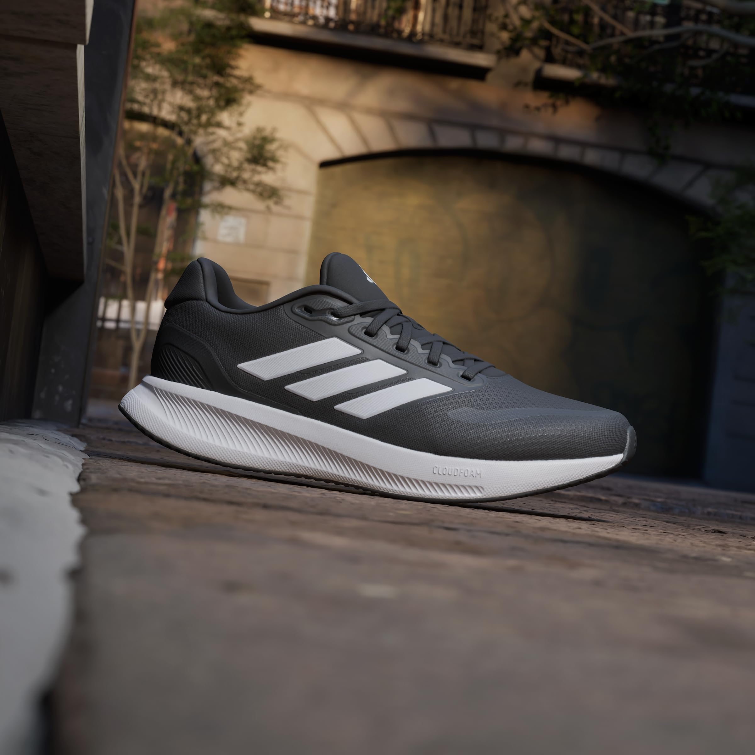 adidas Herren Runfalcon 5 Wide Running Shoes, Core Black/Cloud White/Core Black, 43 1/3 EU 2