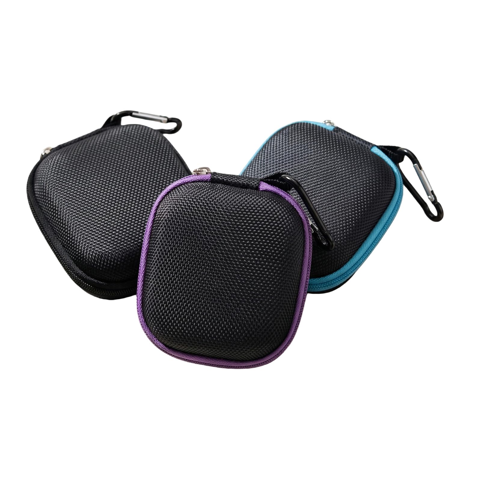 QUUPY 3PCS Essential Oil Carrying Case Portable Travel Size Roller Bottles Essential Oils Storage Bag Hard Shell Case Holds Organizer