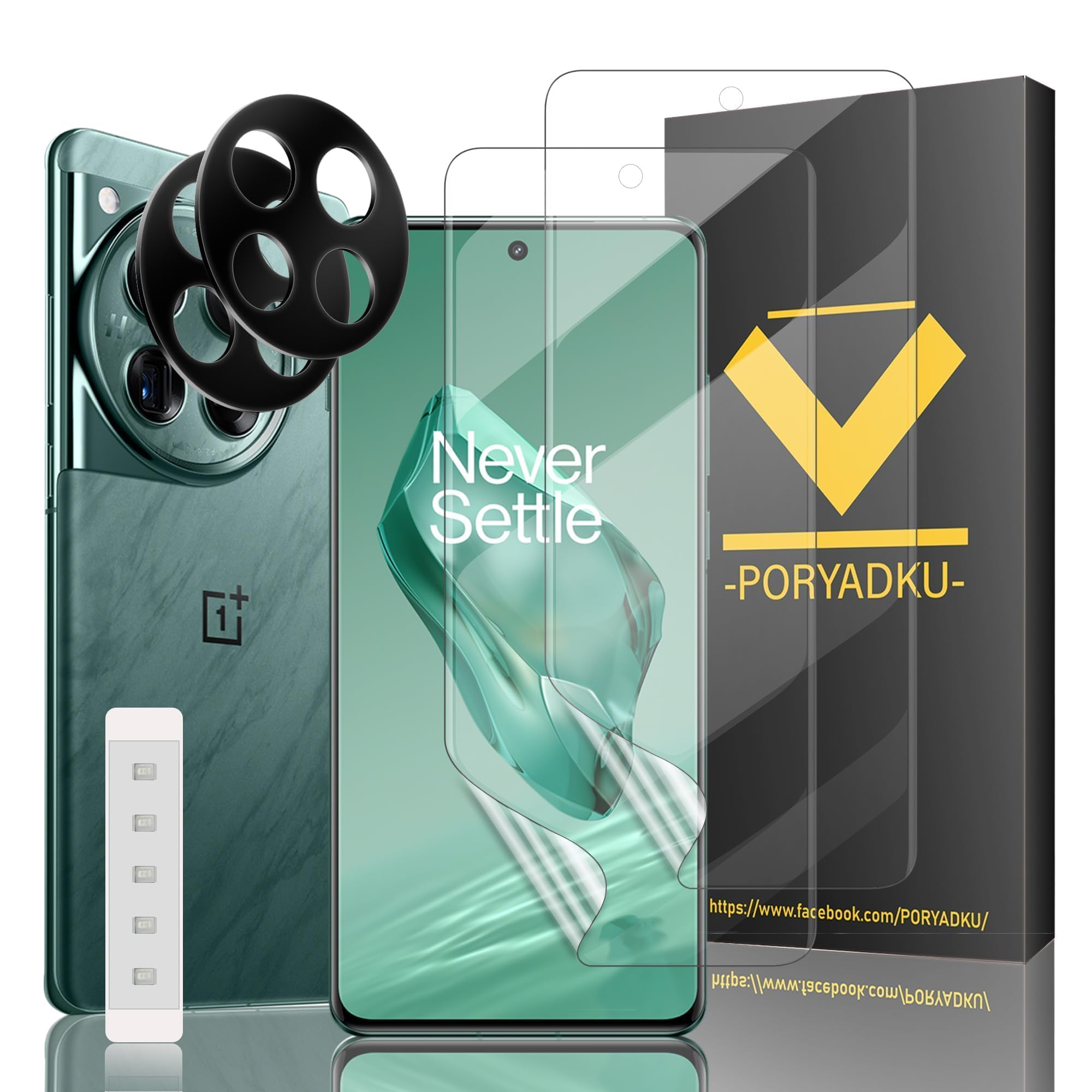 Photo 1 of 2+2 Pcs For OnePlus 12 Screen Protector [Not Glass], 2 Pcs Flexible TPU Film + 2 Pcs Camera Lens Protector, Case Friendly, Fit Without Warping for OnePlus 12 - Special Light Irradiation Device