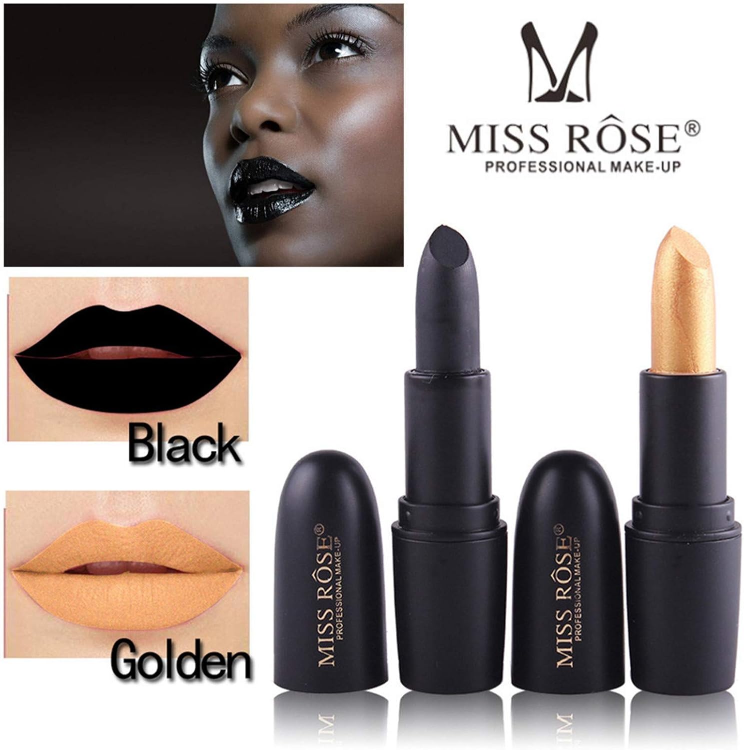 Amazon Co Jp リップスティック 黒 滑らか 吸血鬼口紅 唇 リップクリームイースターの日 パーティー リップバーム 長持ち 化粧品 とろけるような付け心地の美人発色ルージュhuajuan Beauty