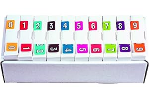 Doctor Stuff - File Folder Labels, Complete Set of Numbers 0-9, Colwell Jewel Tone Match - CONM Series Chart Stickers, 1" x 1-1/2", 1 Each of 10 Rolls, 500/Roll