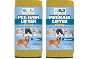 GONZO NATURAL MAGIC Gonzo Pet Hair Remover - 2 Pack - Lift and Remove Dog, Cat and Other Pet Hair from Furniture, Carpet, Bedding and Clothing