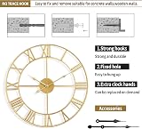 Mee 2ou 60cm Large Wall Clock Non-Ticking Roman Numerals Silent Battery Operated view 8