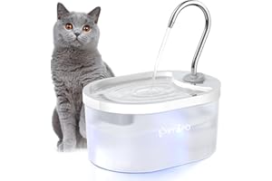 Petlipo Cat Water Fountain, 3L/100oz Super Silent Pet Water Fountains for Cats Indoor, Water Level Alert Cat Fountains for Drinking, Faucet Cat Fountain for Multiple Pets, BPA-Free, Easy Clean-White