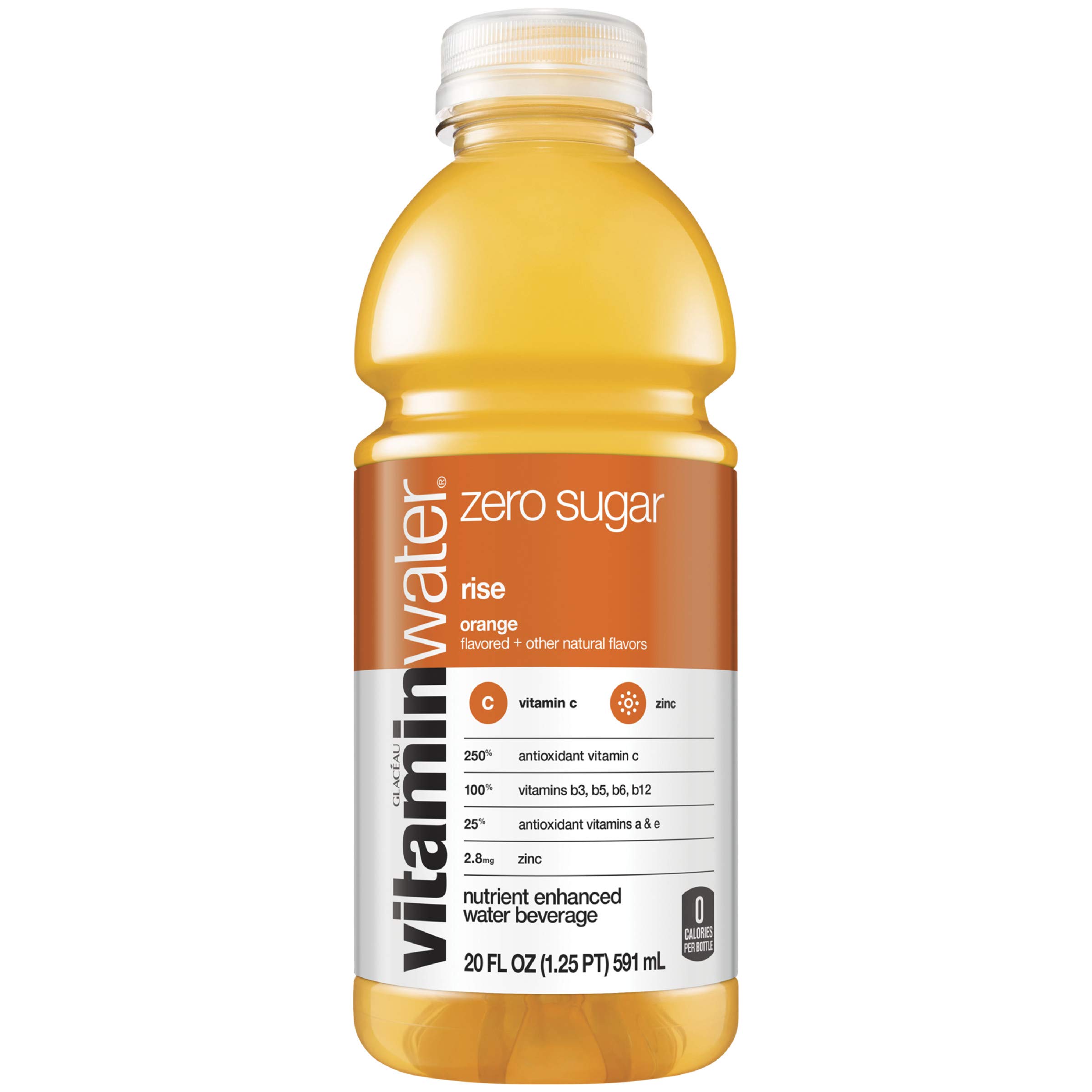 Photo 1 of (12) pack vitaminwater zero Rise, 20 fl oz