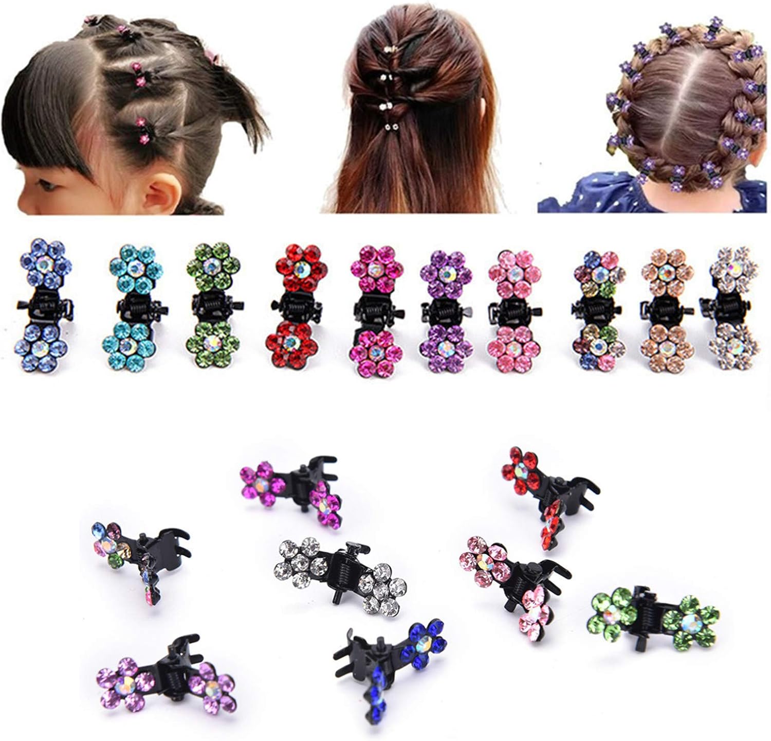 DWE Hair Pins,15pcs Hair Bangs Mini Small Hair Claw Clip Hair Pin Flower Accessories for Women Girls Little Girl (2A)