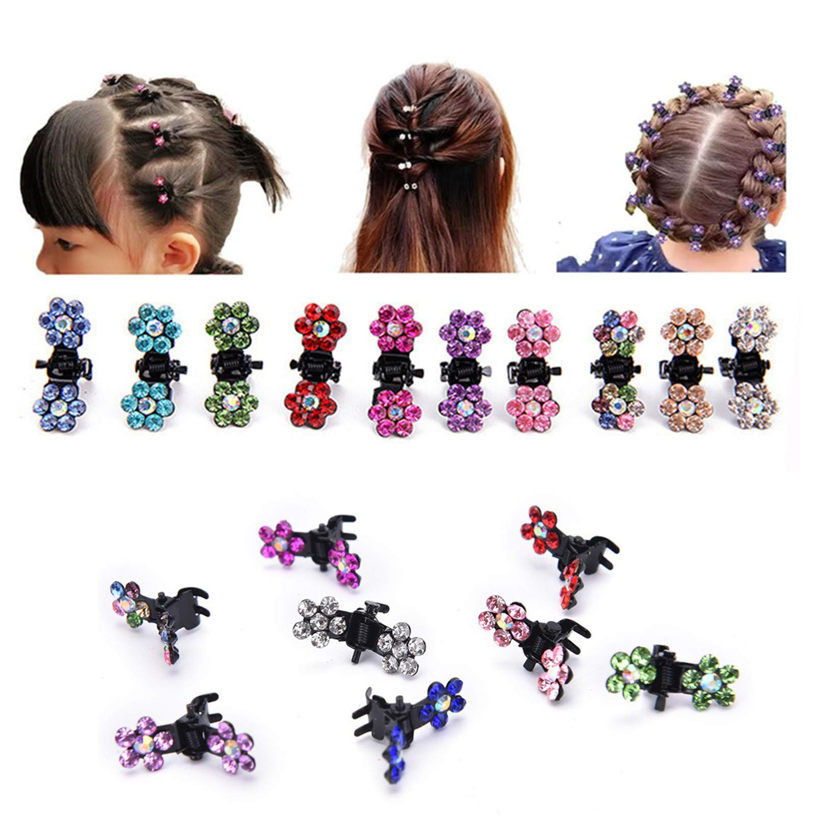 DWE Hair Pins,15pcs Hair Bangs Mini Small Hair Claw Clip Hair Pin Flower Accessories for Women Girls Little Girl (2A)