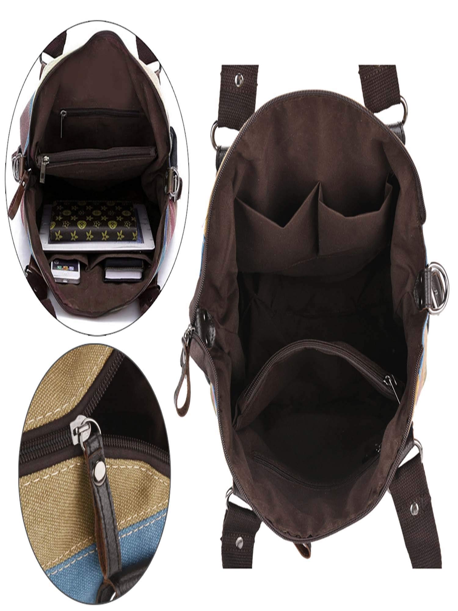 Coofit Bolsos de Mujer Bolso Bandolera Multicolor Rayas Lona Bolso Hombro Mujer Bolso Bandolera Bolso Totalizador