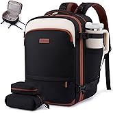 LOVEVOOK Travel Backpack for Women, 45L Expandable Large Carry On Backpack, Personal Item Travel Bag Flight Approved, Business Weekender Overnight Essentials Waterproof Back Pack, Fit 17 Inch Laptop