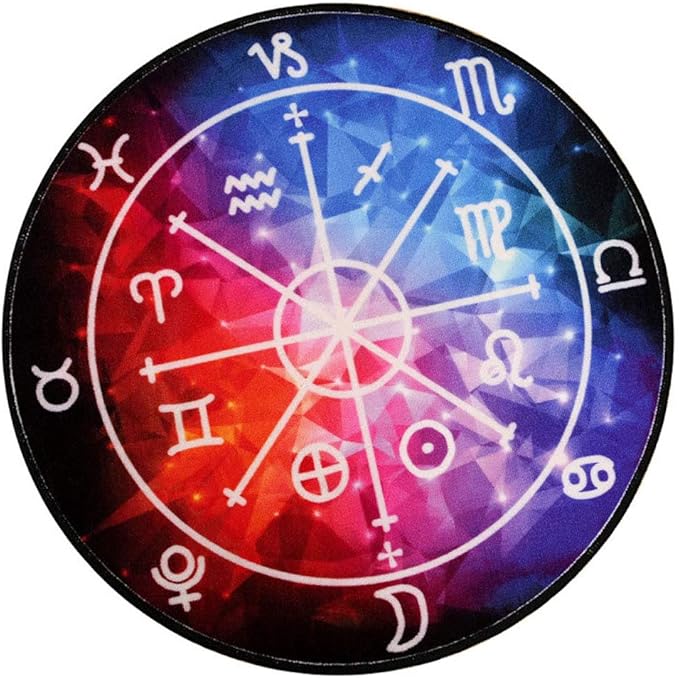 LIYUZHEN Alfombra Redonda,Constelación Creativa Alfombra De Nylon Sala