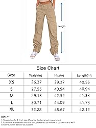 QYANGG High Waist Cargo Pants Women Stretch Baggy