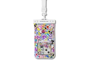 Sonix x Sanrio Waterproof Phone Pouch - Floating Phone Case Dry Bag w/Crossbody Lanyard - Beach Cruise Travel Essentials - Compatible w/All Devices, Touchscreen Friendly | Hello Kitty Stickers