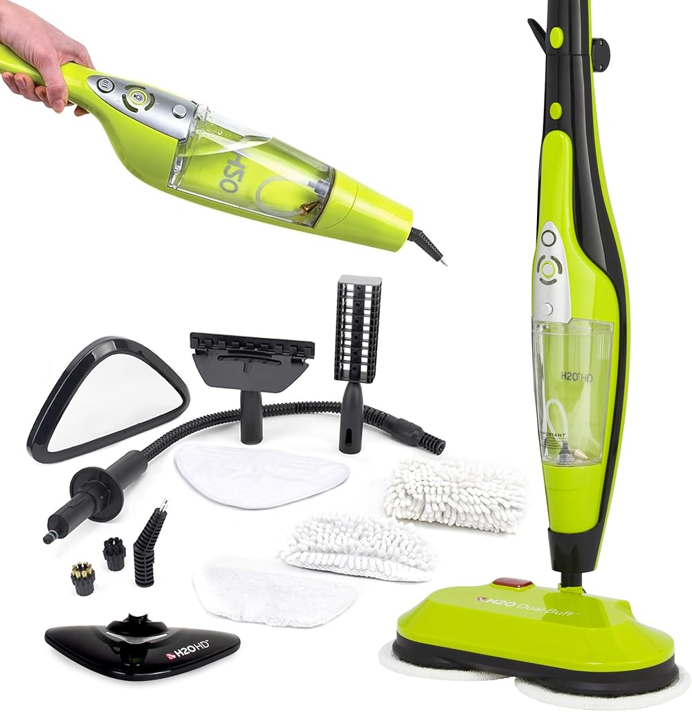 H2O HD 5-in-1 Plus Dual Buff Floor Steam Mop Handheld Cleaner