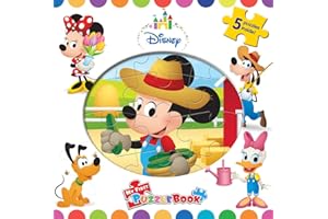 Disney Baby My First Puzzle Book - Jigsaw Puzzles for kids, 10-page board book, 5 puzzles to enjoy