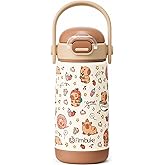 Fimibuke Kids Insulated Water Bottle with Straw Lid & Handle - 14oz BPA FREE 18/8 Stainless Steel Metal Tumbler Leak Proof Double Wall Vacuum Kids Cup Toddler Water Bottle for School Boys Girls