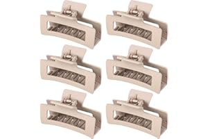 79Style 6Pcs Hair Clips: 3.5 Inch Large Medium Square Claws for Thick Long Hair, Hair Accessory for Women Girls (6 Multicolored - Jude)