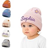 Personalized Name Newborn Beanie Hat Custom Infant Baby Bear Warm Hats Personalized Winter Knit Hats for Boys Girls