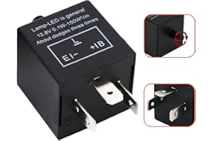 New 3-Pin CF-14 CF14 EP35 Adjustable LED Electronic Flasher Relay Fixes Car Turn Signal and Hazard Warn Hyper Blink Flash or No Flashing - Premium Speed Adjustable CF14JL-02 Part by MQparts
