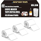 Thermal Labels for N20 Label Maker,1.57"x1.18"(40x30mm) M110 Labels for Phomemo M100 M110 M220 M250 M120 M221 Label Refill for Clabel 221B 40x30 mm 1.57''x1.18'' White 3 Rolls