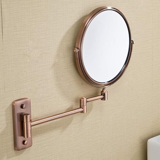 LyMei Espejo de vanidad, Doble Cara Redonda Espejo de Maquillaje de