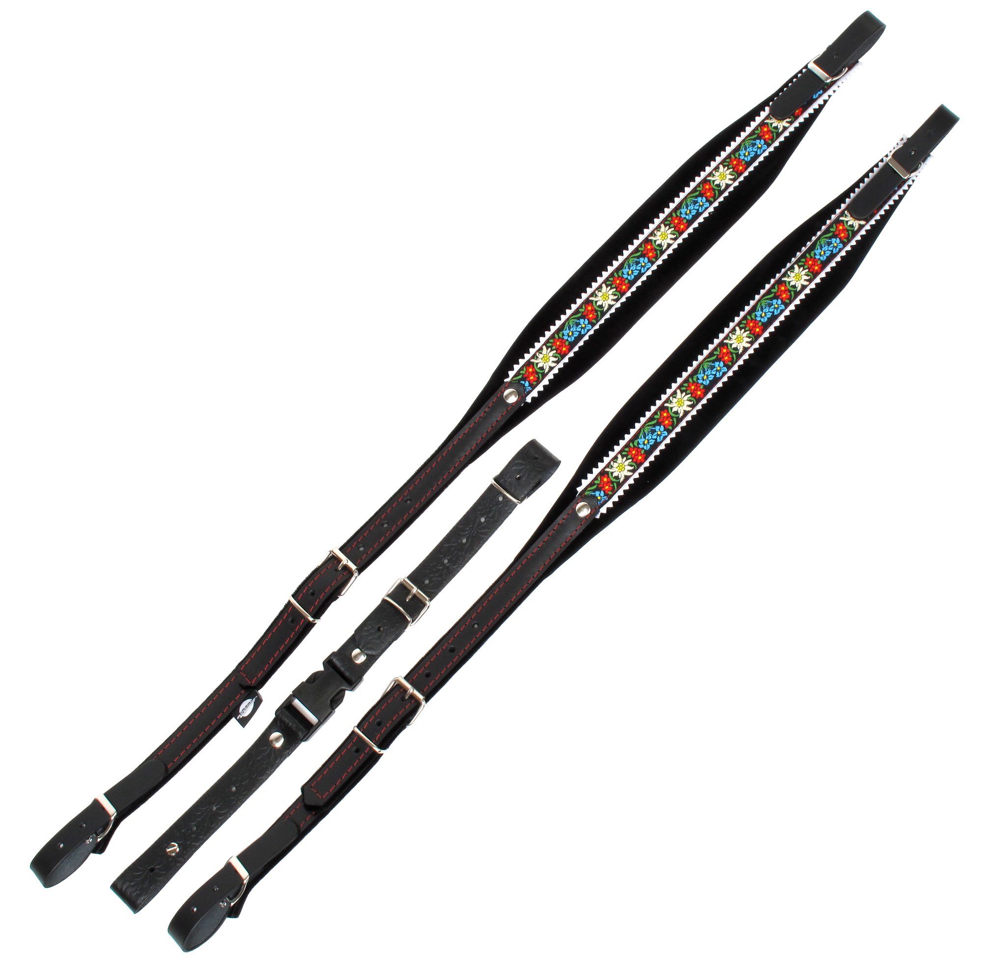 Alpenklang Accordion Straps Edelweiss/Black For 4-Row Accordions