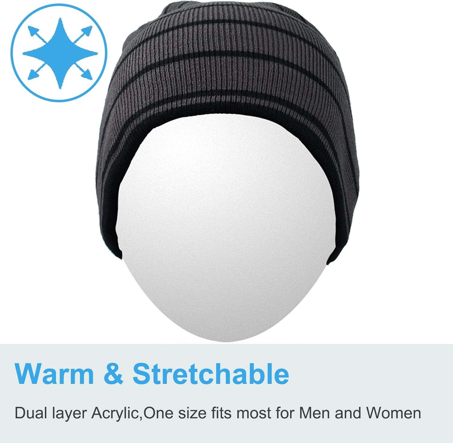 Rotibox Bluetooth Beanie Hat Wireless Headphone for Outdoor Sports Xmas Gifts : Clothing