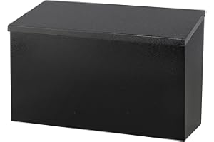 Kasten Wall Mount Mailbox for Outside - Large Metal Post Box Steel Modern Dropbox for House 15.7" x 3.9" x 9.3" Black