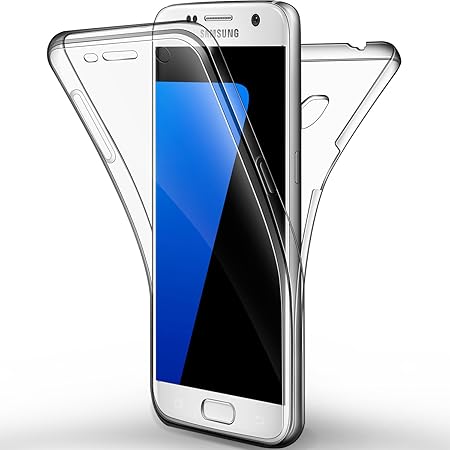 Galaxy S7 Hülle, Leathlux Silikon Crystal Full Schutz Cover transparent TPU Ultra dünn Case Vorne und Hinten Schutzhülle für 