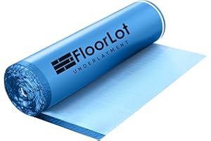 FLOORLOT BlueStep Underlayment with Moisture Barrier for Laminate and Wood Floors, (200 sq.ft Roll)