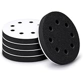5 Pack 5 Inch 8 Holes Foam Sanding Pads for Orbital Sander | Soft Density Interface Pads Hook and Loop 5" Sponge Cushion Buffer Backing Pad (Set of 5)