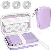 Teyomi Case Compatible with NELKO P21, for NIIMBOT D110, for JADENS D110 Label Maker with 3 Roll Label Tape(Label Paper 1/2" x 1 1/2" (12mm X 40mm))-Hard Shell Storage Bag-Purple
